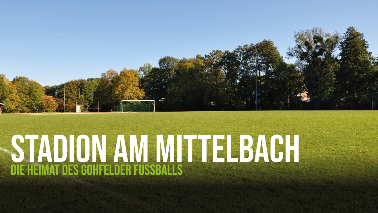 Blick auf das Stadion am Mittelbach, dem Sportplatz des FC Löhne-Gohfeld.